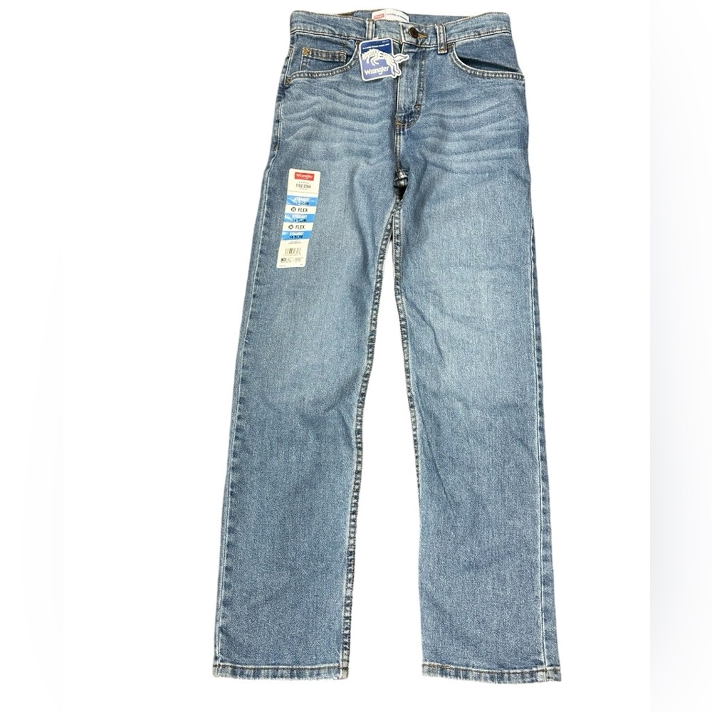 Wrangler 5 Star‎ Flex Fit Jeans Blue Denim 14 slim NWT adjustable waist